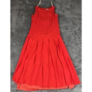 Red Sleeveless Ultra Dress New York Dress with Pleated Skirt Front Size 12